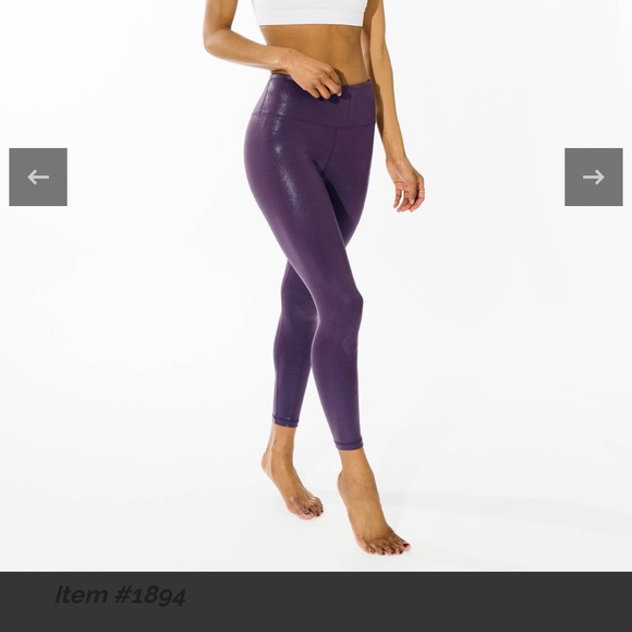 Zyia Plum Metallic Plus Light n Tights, Hi-Rise 7/8 24” - Picture 1 of 2